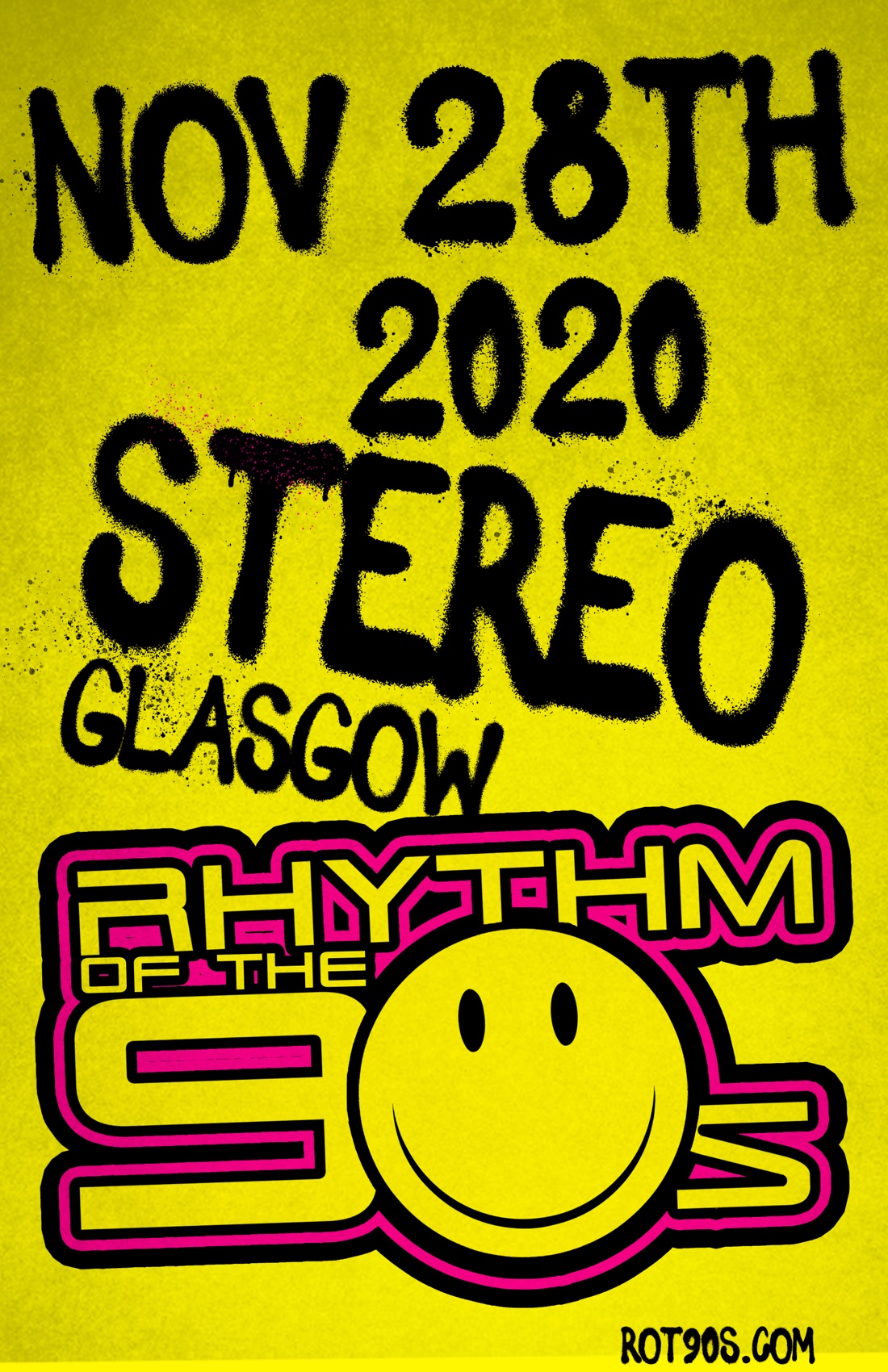 Original Rhythm of the 90s poster for Stereo Glasgow in November 2020
