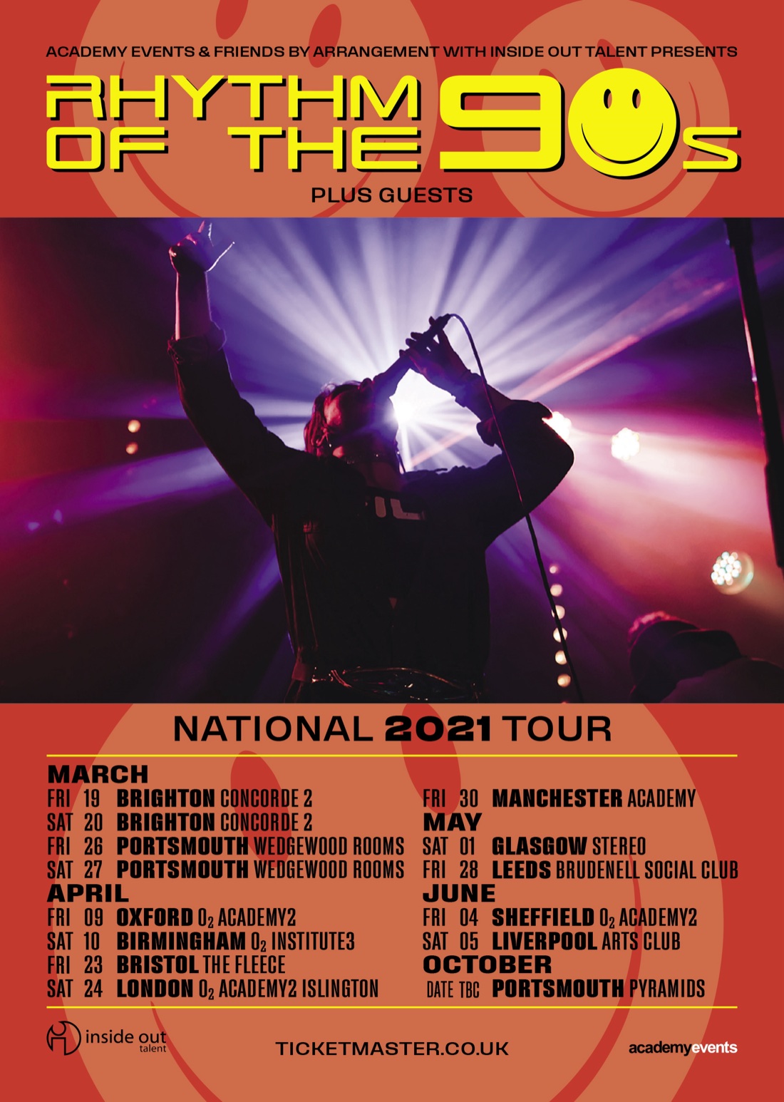 Original Rhythm of the 90s national tour poster from 2021
